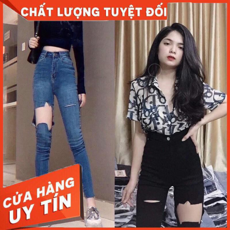 Quần jeans skinny đen rách - clip chính chủ | WebRaoVat - webraovat.net.vn