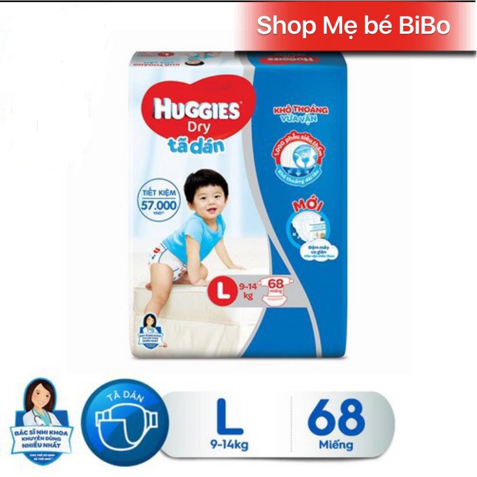 TÃ DÁN HUGGIES CỰC ĐẠI M76,L68,XL62,XXL56 MIẾNG