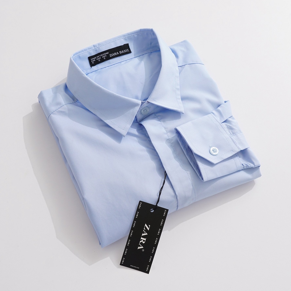 Áo sơ mi nam tay dài giấu cúc ZARA 5 màu vải kate lụa cao cấp không nhăn - Đẳng Cấp Phái Mạnh