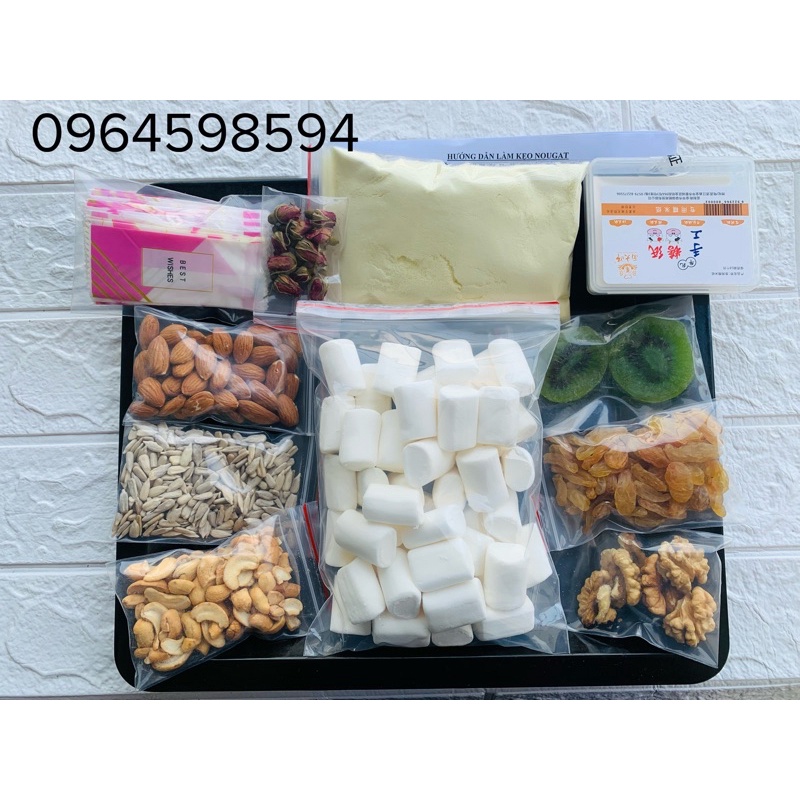 Set nguyên liệu làm kẹo Nougat( kẹo Hạnh phúc)