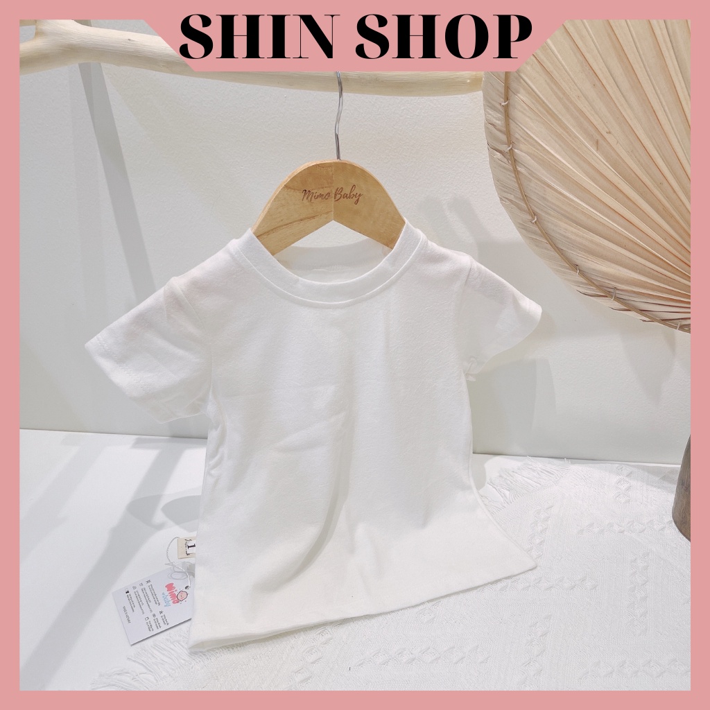 Áo cotton cộc tay trơn mùa hè chất liệu cotton dáng khỏe khoản phối đồ cực dễ cho bé Shinshop QA28