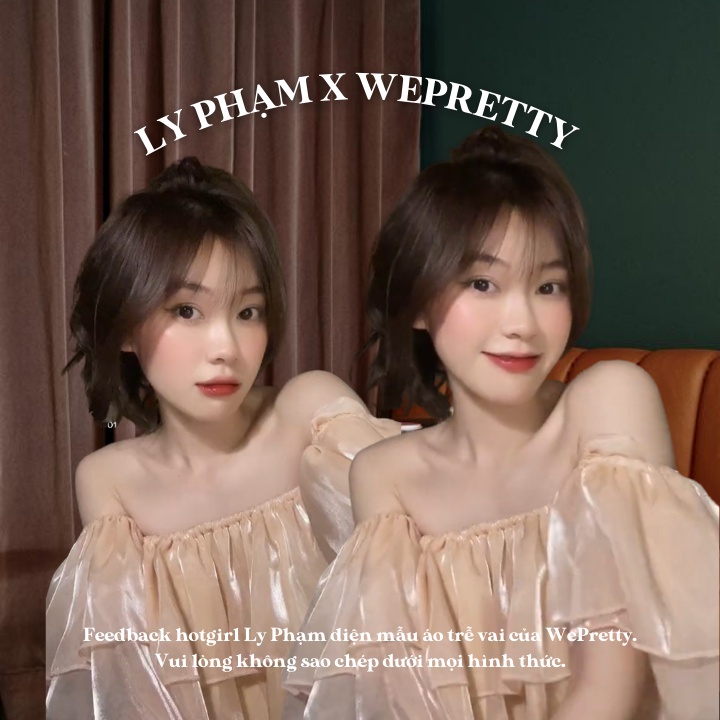 Áo trễ vai nữ tay bồng croptop 2 lớp có lớp lót ngắn tay vải organza cao cấp chất mát Wepretty Clothes | BigBuy360 - bigbuy360.vn