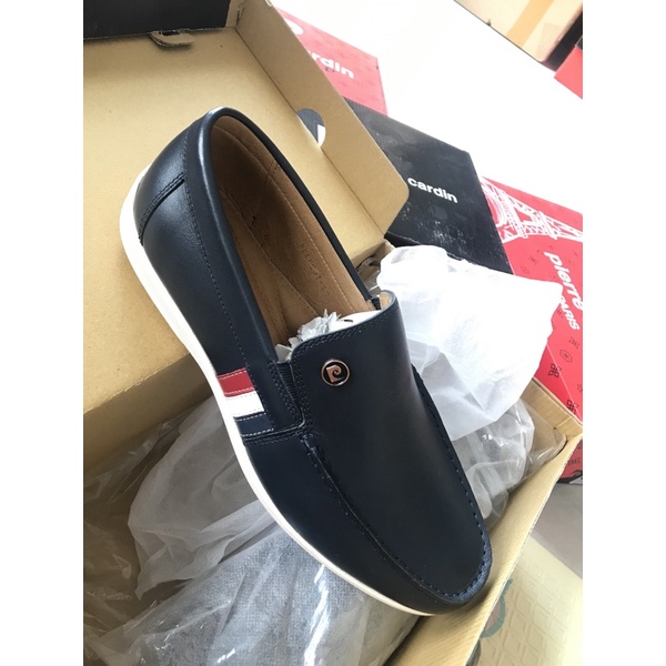 Giầy nam xuất Pháp Pierre Cardin - da thật - Giầy mọi màu xanh