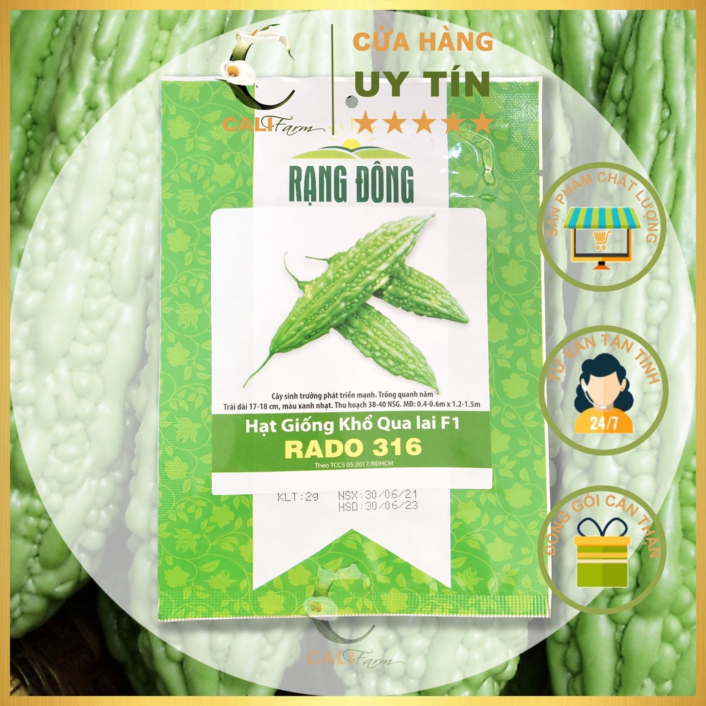 Hạt Giống Khổ Qua Trái Dài lai F1 Rado 316 gói 2gram Dễ trồng