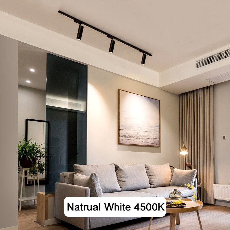 Siêu Sáng Bộ Đèn Led Gắn Trần 3 Bóng 1m 10w / 20w / 30w Đèn Rọi Ray COB