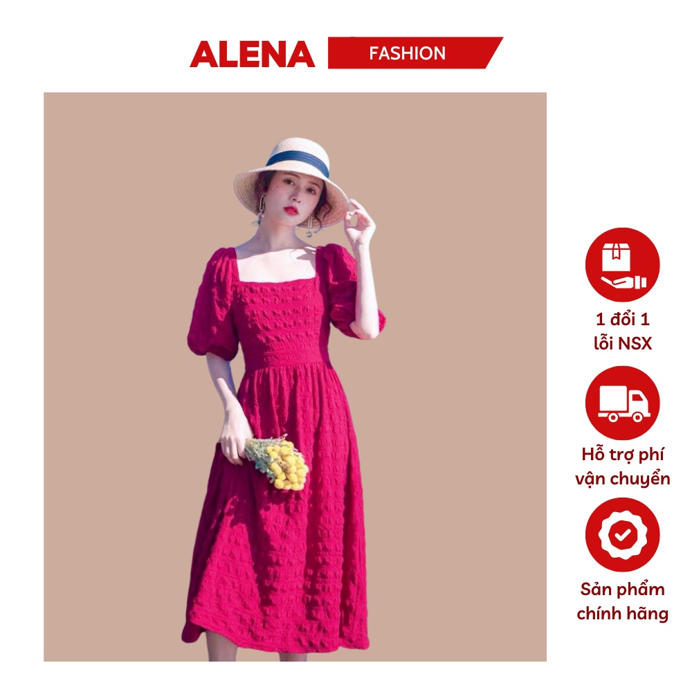 Váy maxi đi biển ALENA Fashion tay bồng dáng xoè hở lưng tôn dáng đi biển, đi chơi MX001