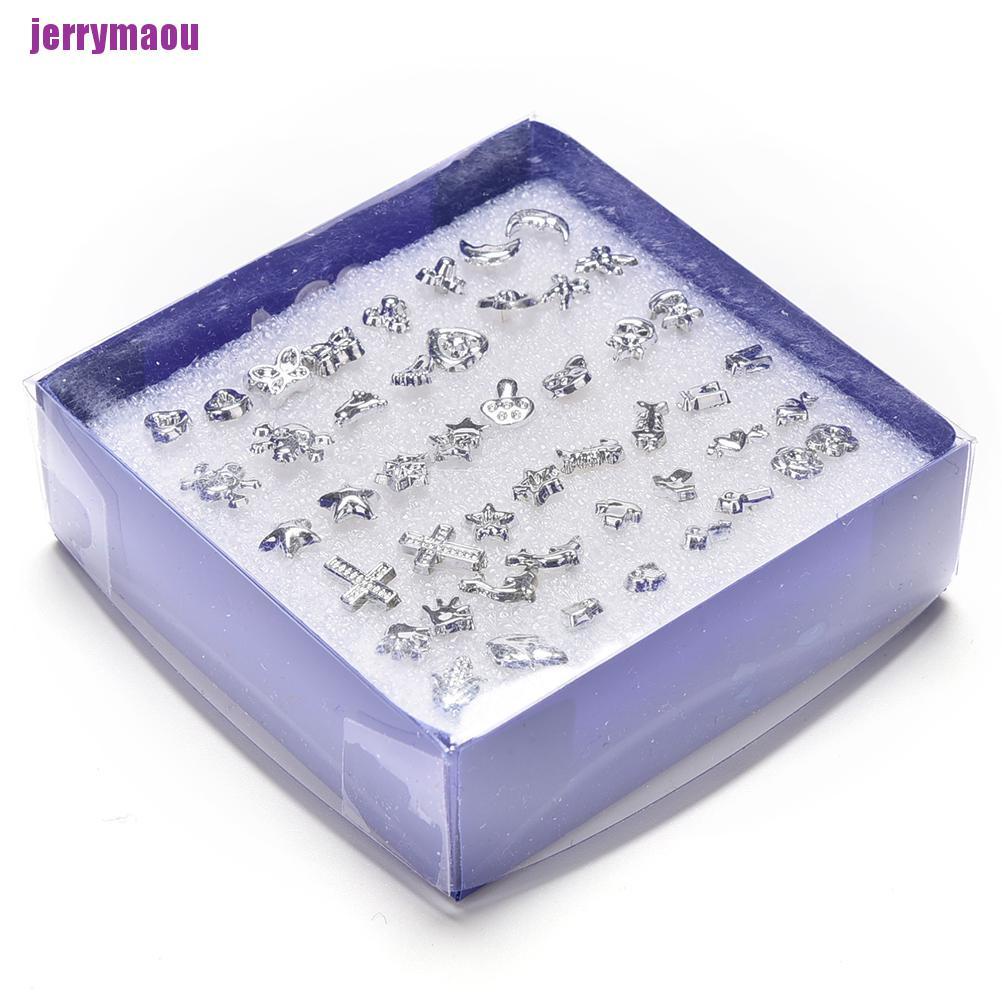 Set 24 Đôi Khuyên Tai Nhựa Mạ Bạc Thời Trang