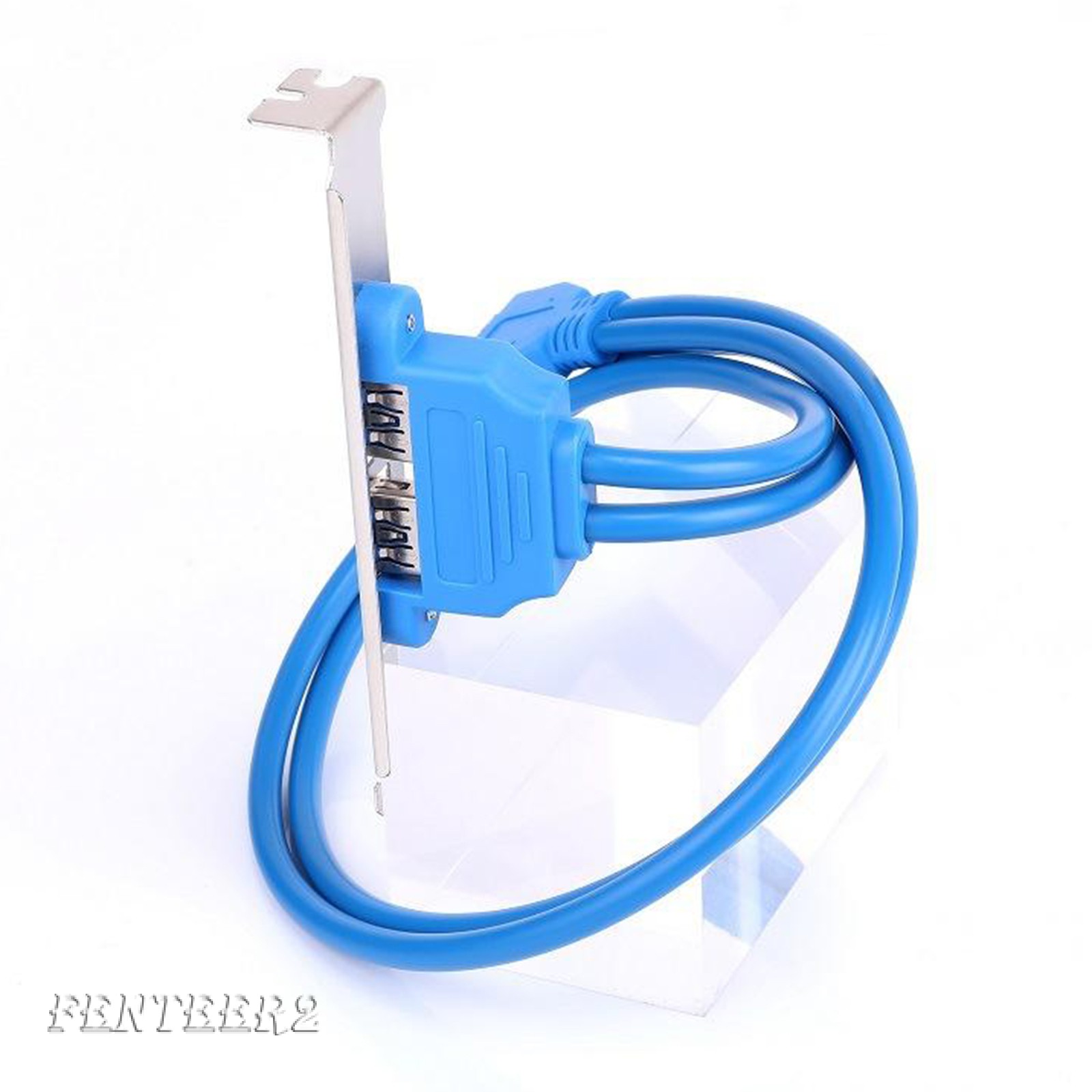 (Fenteer2 3c) Dual 2 Ports Usb 3.0 Back Panel To 20pin Header Cable With Bracket