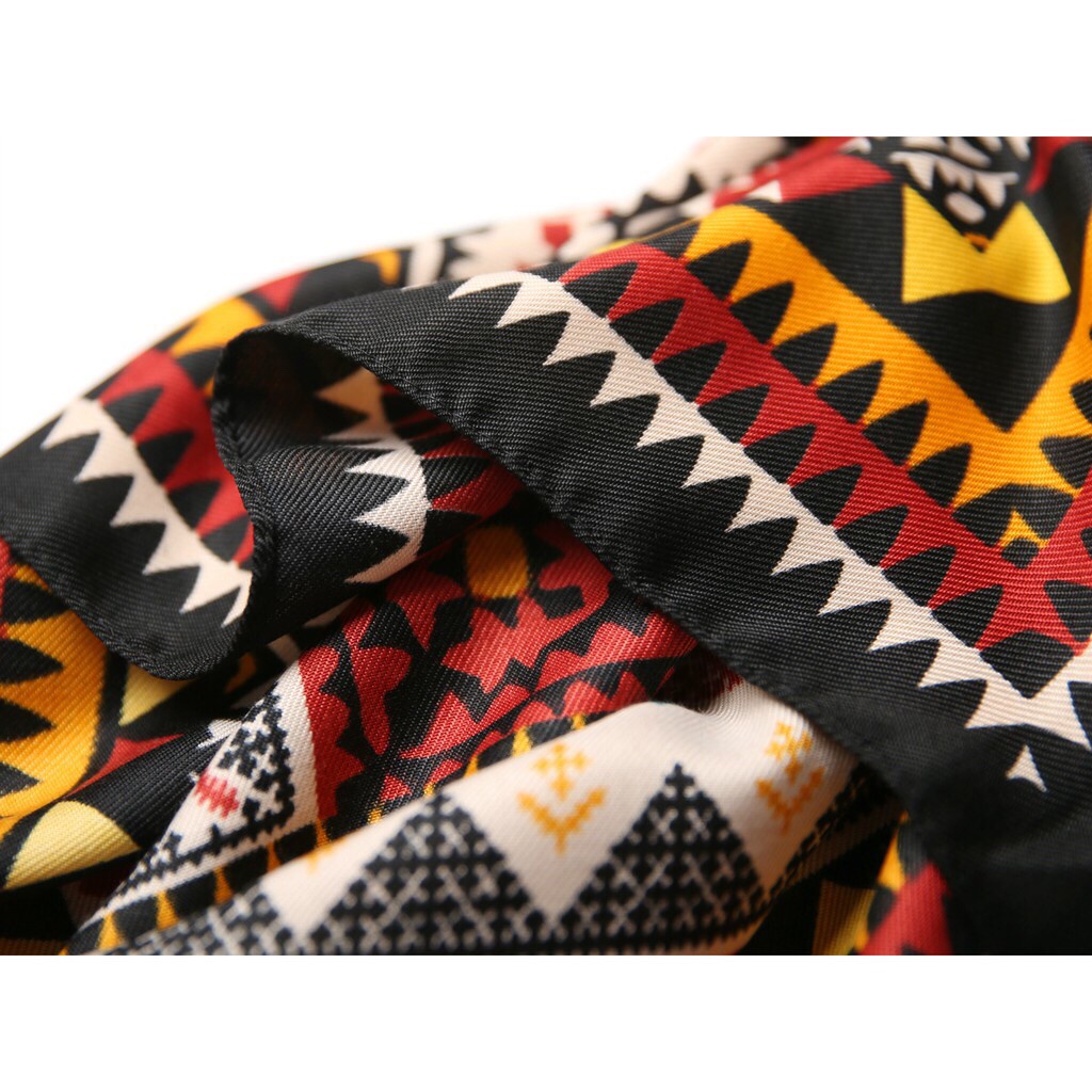 Khăn choàng thổ cẩm đi biển họa tiết bohemian màu đen - Mã VS010