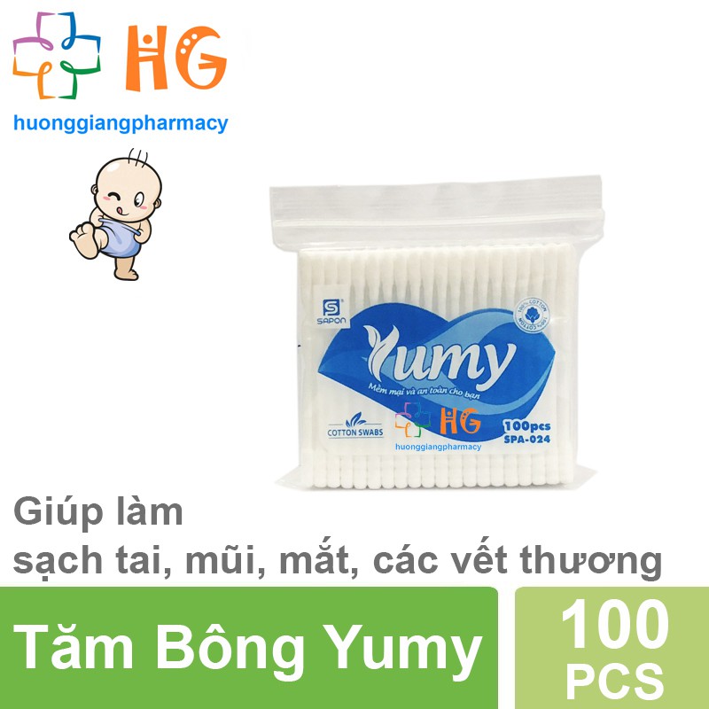 Tăm bông Yumy người lớn (Gói 100 que)