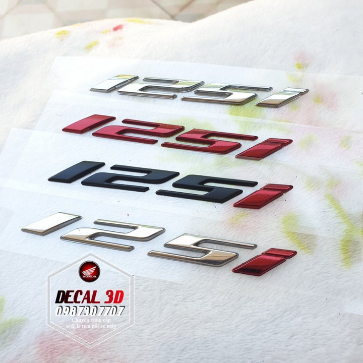 TEM SỐ 125I CHỮ NỔI HÀNG CAO CẤP SIÊU ĐẸP NHIỀU MÀU DÁN NHIỀU DÒNG XE