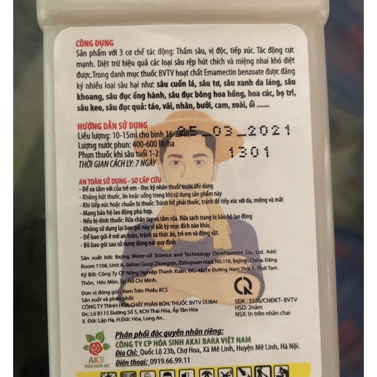 Chế phẩm sinh học diệt sâu emamectin 50EC 100ml