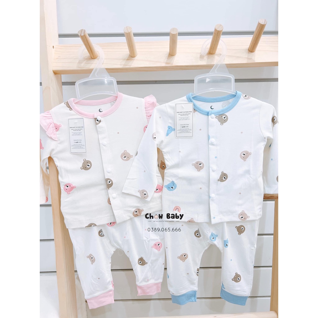 Bộ sơ sinh Moon cài chéo vải petit mềm mịn