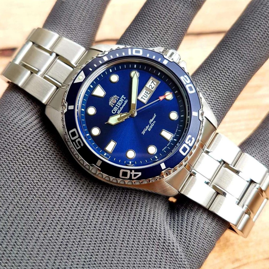 Đồng Hồ Orient RAY 2 FAA02005D9 Mặt Xanh, Dây Thép, Chống Nước 200m