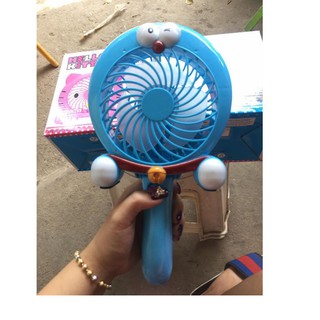 Quạt Sạc Cầm Tay Gấp Gọn Hình Doraemon - Kitty | Quạt Tích Điện