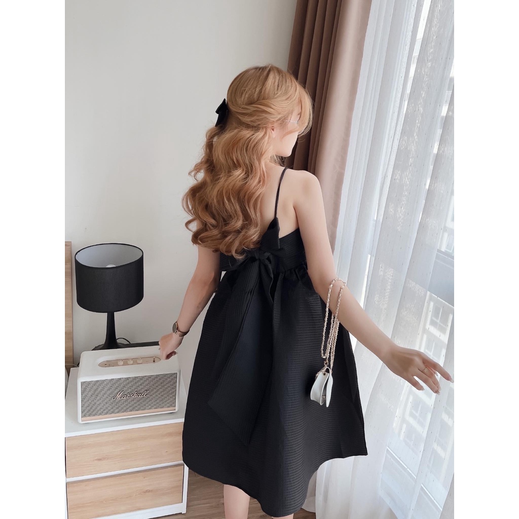 ĐẦM BABYDOLL XỐP 2 DÂY CỘT NƠ LƯNG FORM BỒNG SIÊU ĐÁNG YÊU KÈM ẢNH THẬT TA220203
