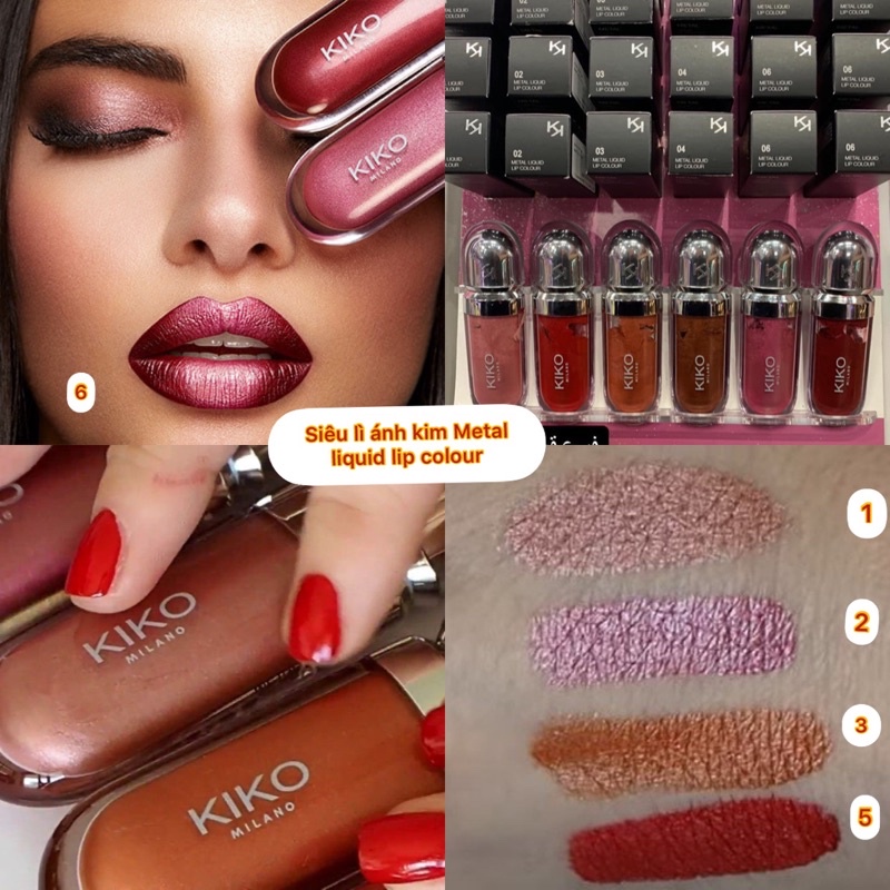 Son kem lì Kiko - Metal Liquid Lip Colour - Son lì ánh Kim kiko cho đôi môi quyến rủ - Italy