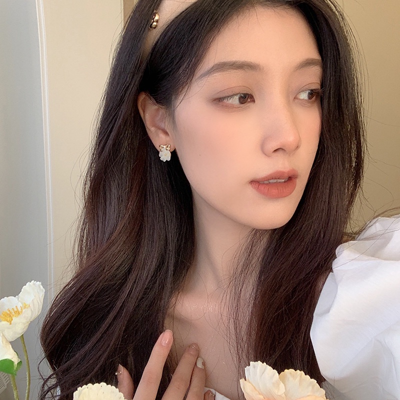 Bông Tai Hình Nơ Hoa Đơn Giản Thời Trang Hàn Quốc