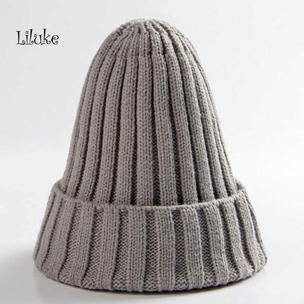 Mũ Beanie Dệt Kim Unisex Mềm Mại Màu Trơn Phong Cách Hiphop