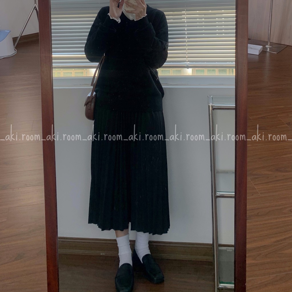 Áo len trơn chất mềm mịn cổ tim viền dọc tay cổ | BigBuy360 - bigbuy360.vn