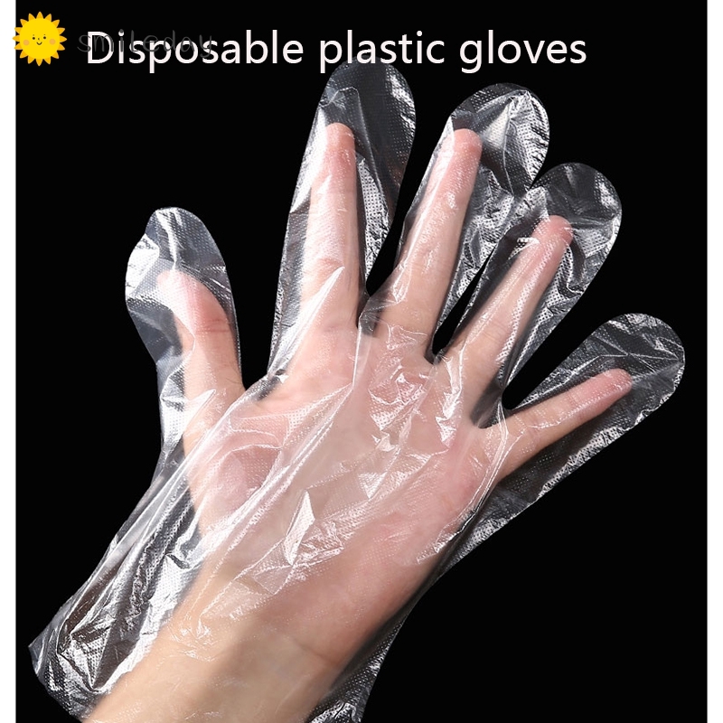 Bộ 100 găng tay nhựa PE dùng một lần dày dặn tiện dụng