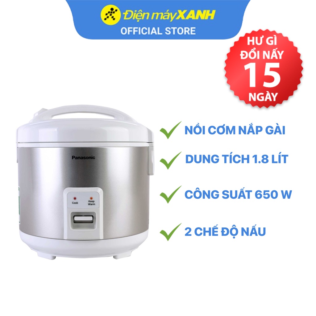 [Mã ELHADEV giảm 4% đơn 300K] Nồi cơm điện Panasonic 1.8 lít SR-MVN187LRA