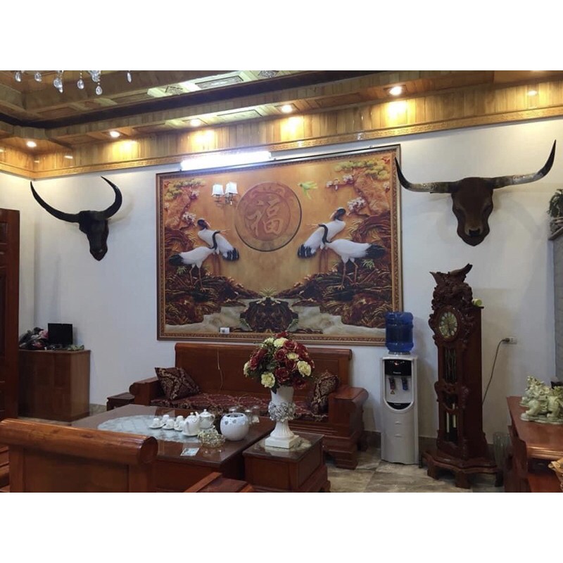 Đầu trâu treo tường decore