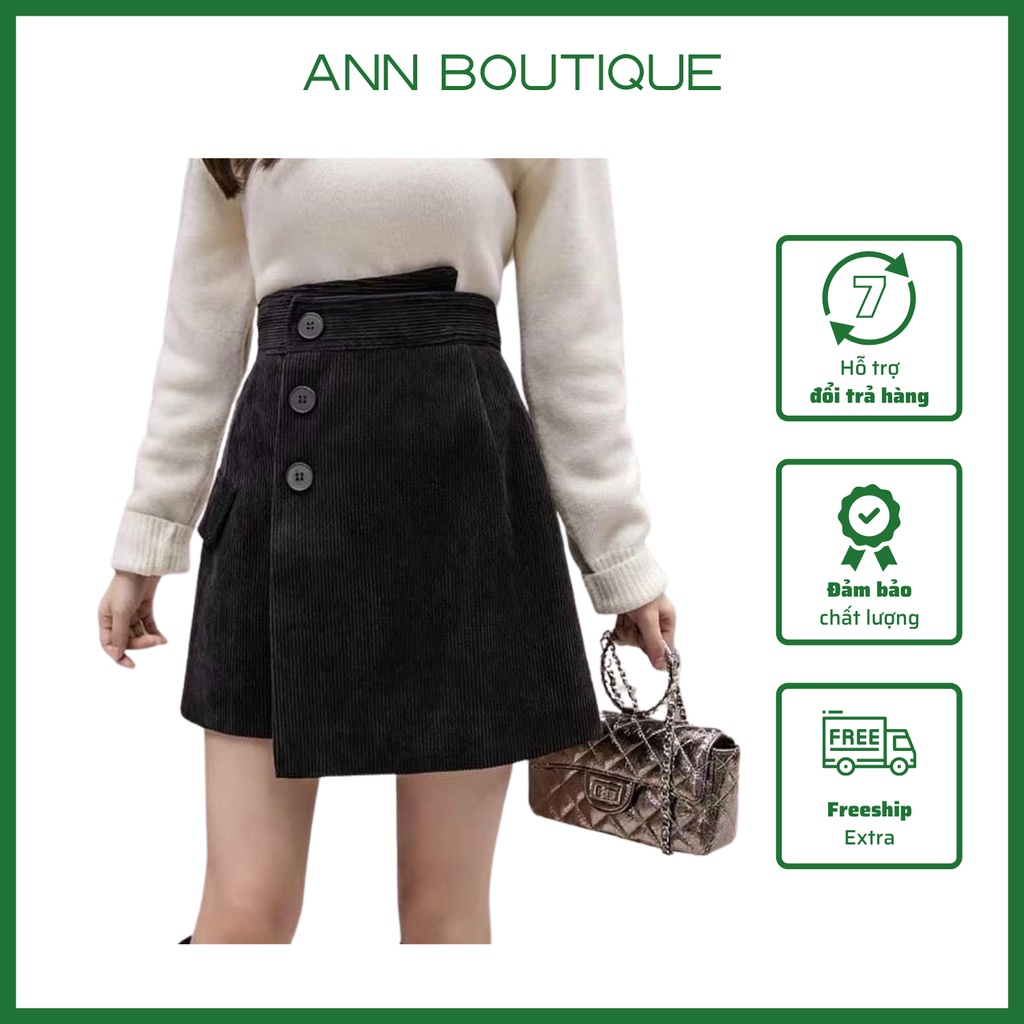 Chân Váy Nhung Cạp Lệch Khuy Phá Cách Ann Boutique - 131