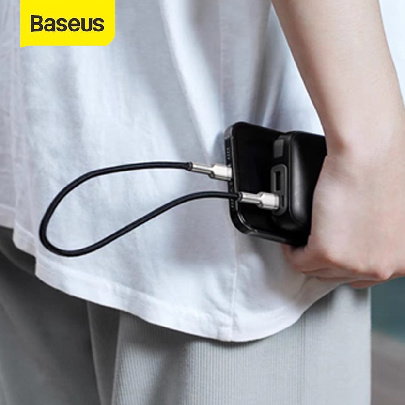 Dây dù sạc nhanh 20W BASEUS ngắn 25Cm Type C to Lighting Max 30W dùng Pin dư Phòng Tiện dụng HD Store