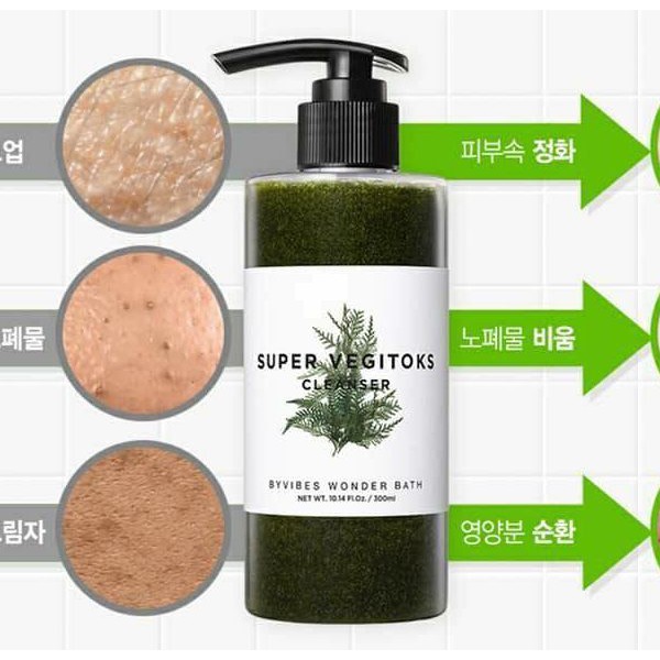 Sữa Rửa Mặt Thải Độc Rau Củ Super Vegitoks Cleanser 300ml