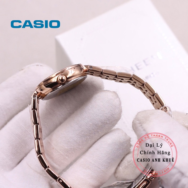 Đồng Hồ Casio Nữ Sheen SHE-4060PG-4AUDF cao cấp mặt nhỏ đính đá