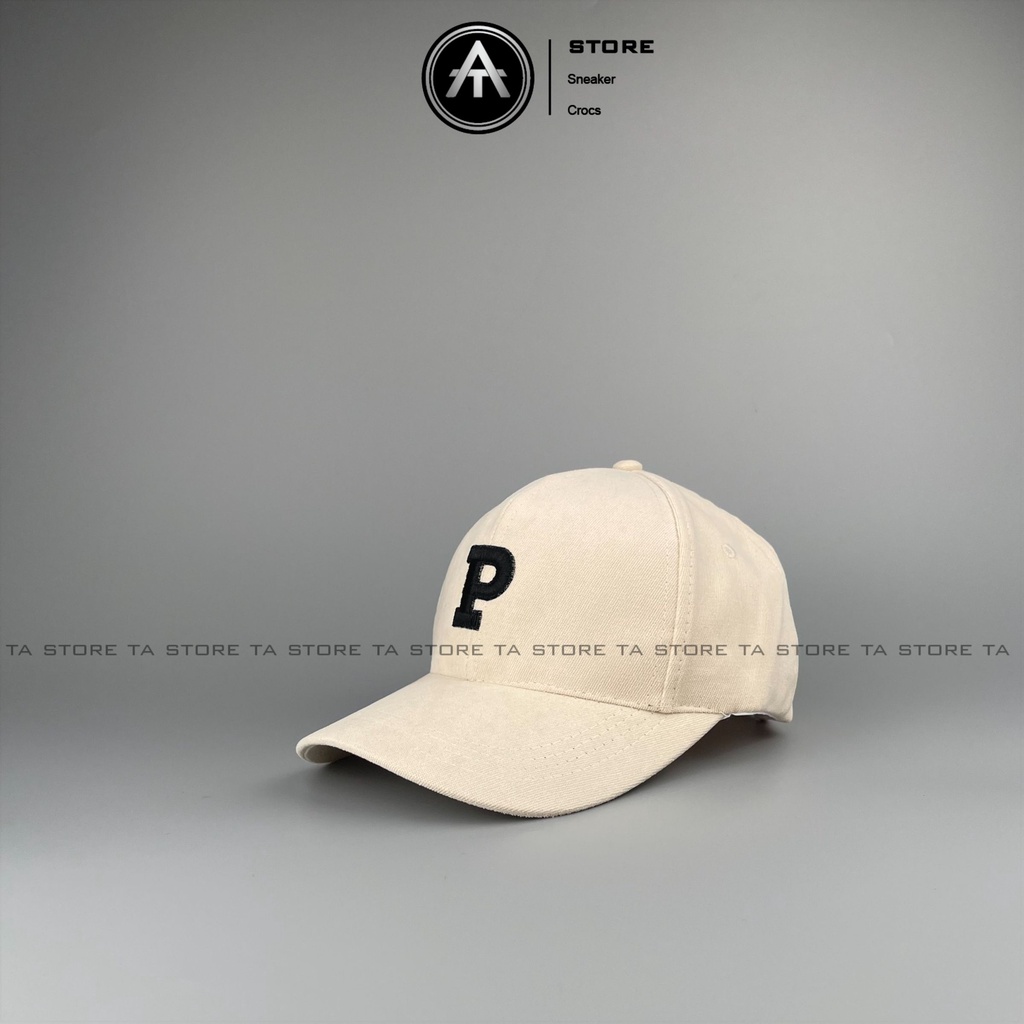 Mũ lưỡi trai P thêu Ta Store thời trang, phong cách nón kết nữ Hàn Quốc cao cấp