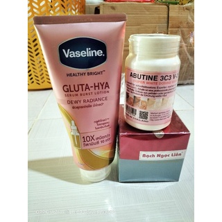 Combo Vaseline+bạch ngọc liên+kích trắng 3c3 hồng 250gram