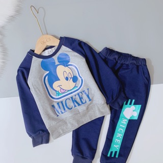 SET BỘ MICKEY PHỐI QUẦN XANH THAN