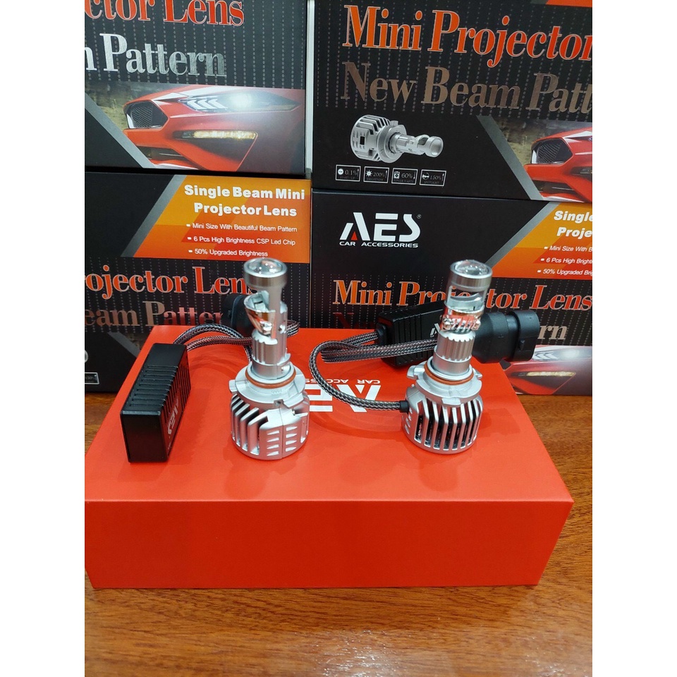 Bi led mini AES HYPER chân H7, H11, 9005, 9006- hàng chính hãng