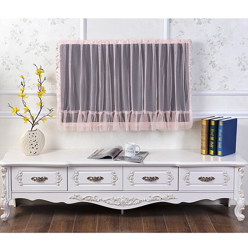 Rèm Cửa Vải Ren Hình Tròn Che Phủ Màn Hình tv Chống Bụi Co Giãn Trang Trí Nhà Cửa