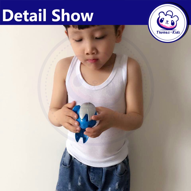 Áo ba lỗ 100% Cotton màu trắng phong cách mới cho bé 2-10 tuổi