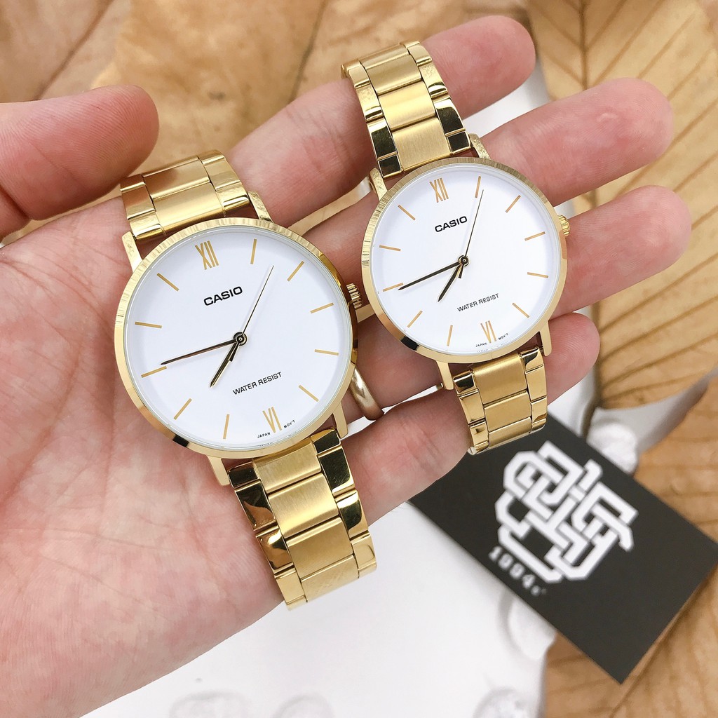 Đồng hồ cặp Casio MTP-VT01G-7B / LTP-VT01G-7B dây thép chính hãng