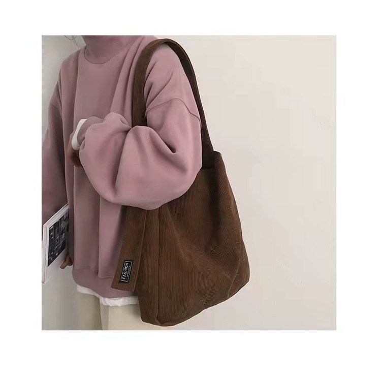 Túi xách canvas cỡ lớn phong cách cổ điển đáng yêu thời trang thu đông