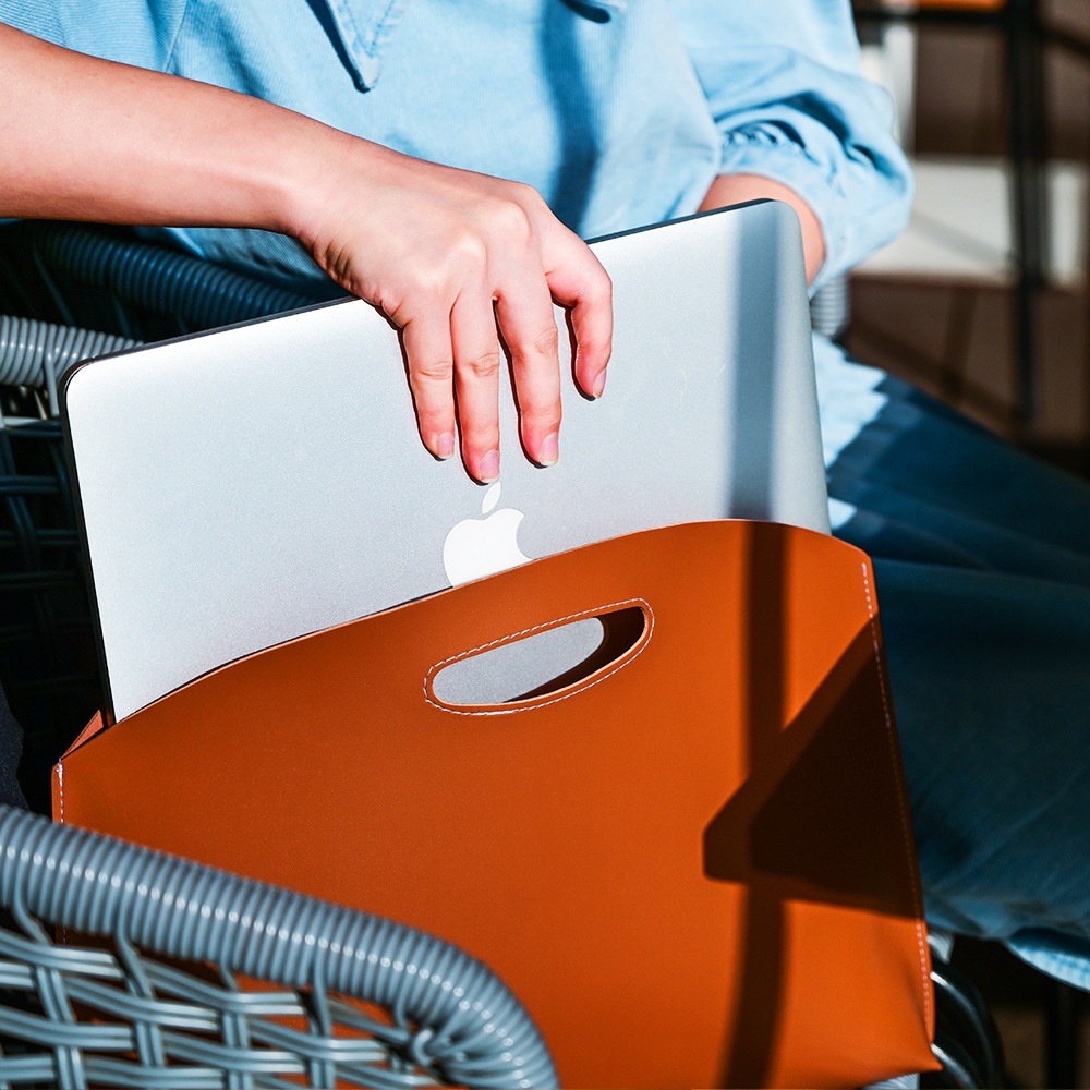 Túi Đựng Laptop Bằng Da PU Chống Nước Cho Macbook 14 inch Ốp