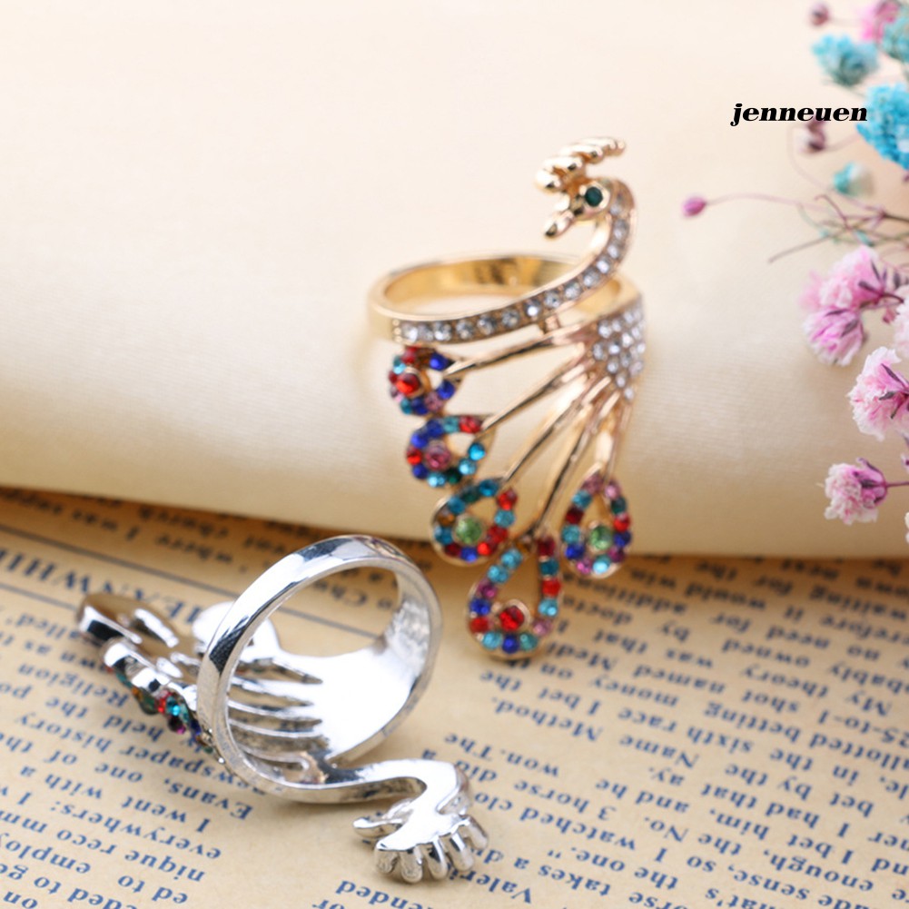 Nhẫn thời trang hình chim mạ màu vàng đính đá cực sang trọng