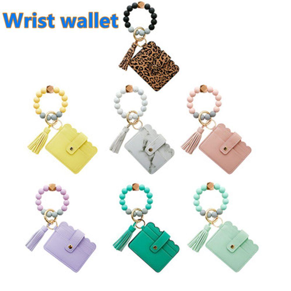 Vòng Tay Silicon Dạng Ví Tua Rua Đựng Thẻ Ngân Hàng / Xe Bus Đính Hạt MOCHO Cho Nữ