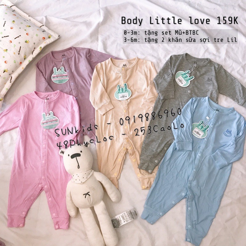 [Set sơ sinh] SET BODY tăm little love tặng phụ kiện