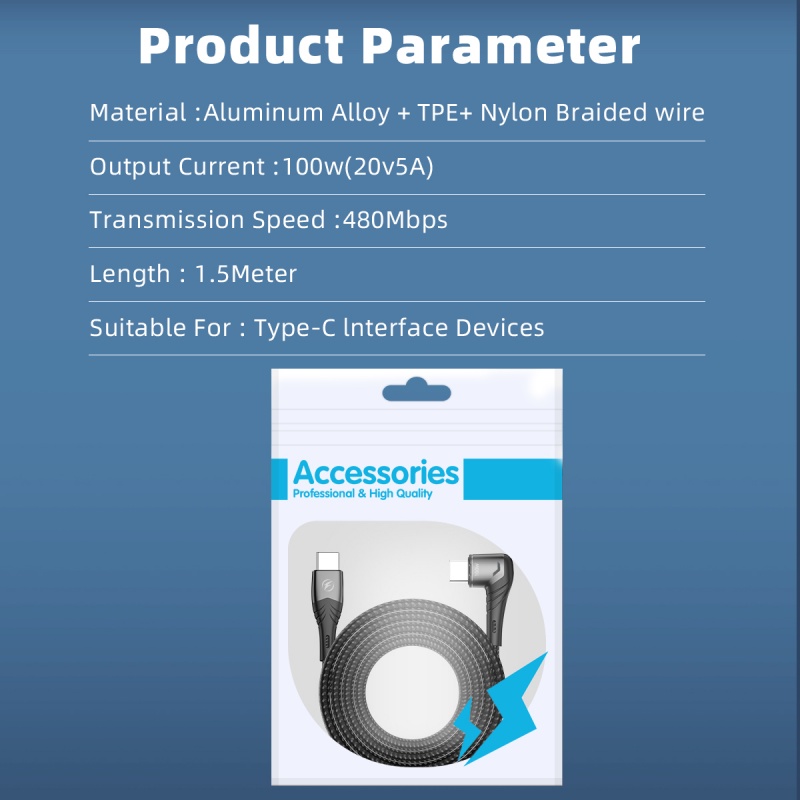 Cáp sạc nhanh HdoorLink 5A PD 100w type-C sang USB cho tablet / điện thoại / máy tính