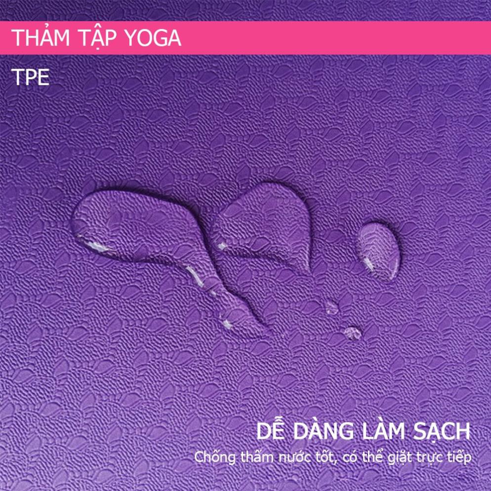 Thảm tập yoga TPE 6mm 1 lớp cao cấp, cực bền, đàn hồi Siêu tốt