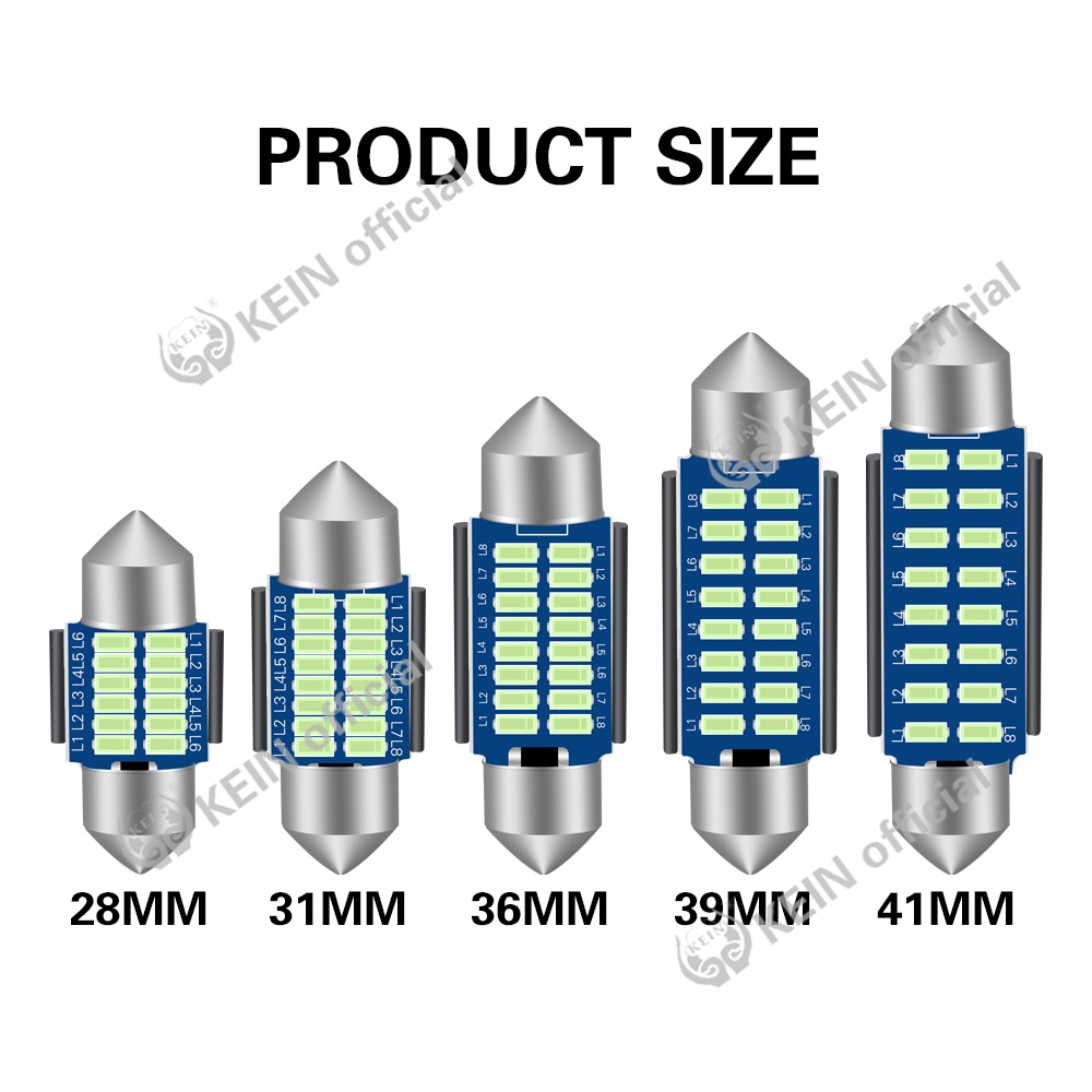 Đèn LED đọc sách ánh sáng trắng/hồng kim cương KEIN 2021NEW Dome C5W 28MM 31MM 36MM 39MM 41MM C10W C3W 12V