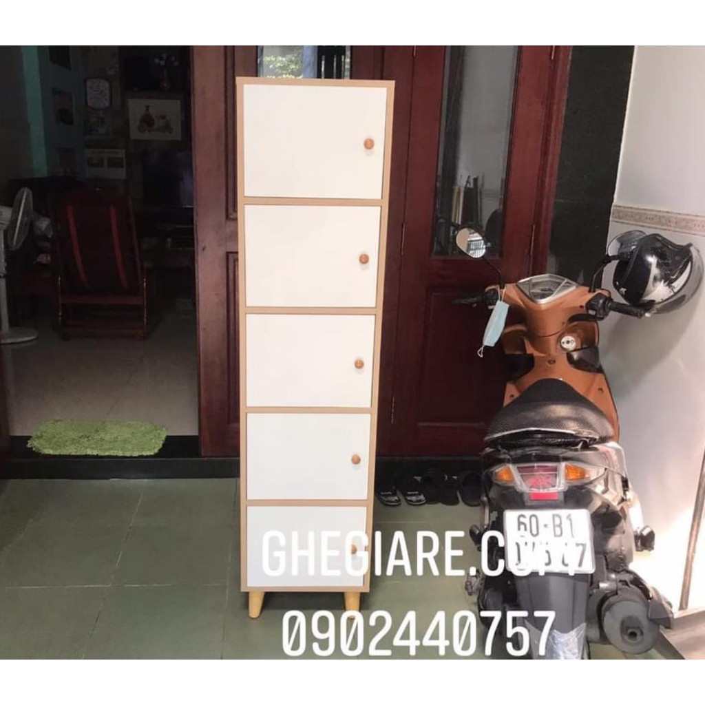 TỦ LOCKER VĂN PHÒNG 5 CÁNH CAO 160CM , CHÂN GỖ