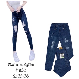 Quần jean dài rách co giãn Bigsize