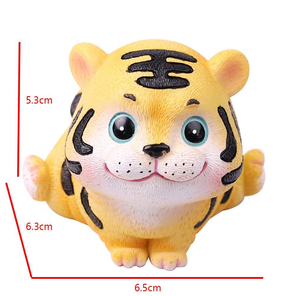 LEISURE Tượng Hổ Hoạt Hình Mini Bằng Nhựa Resin Dễ Thương Trang Trí Nhà Cửa / Xe Hơi 20