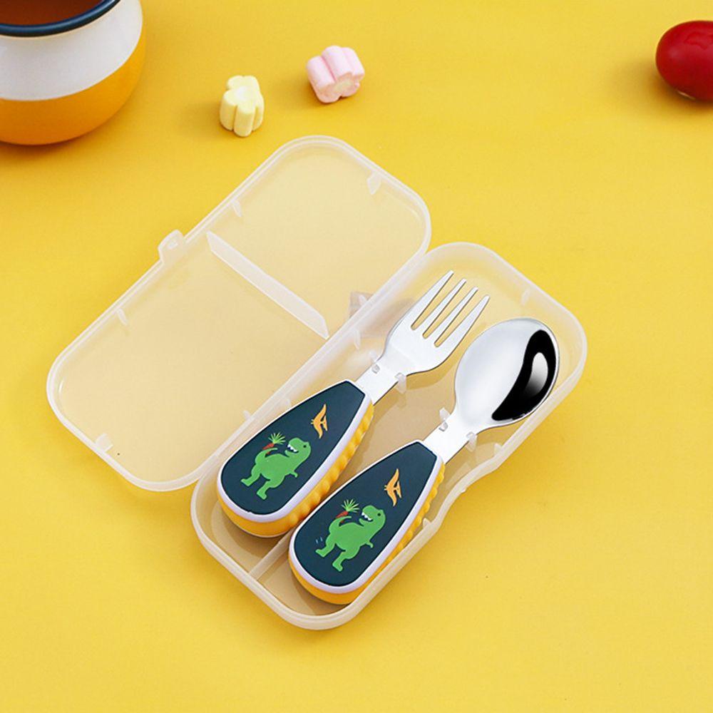 SUENIN Bộ Dụng Cụ Ăn Uống Bằng Thép Không Gỉ In Hoạt Hình Dễ Thương Cho Bé